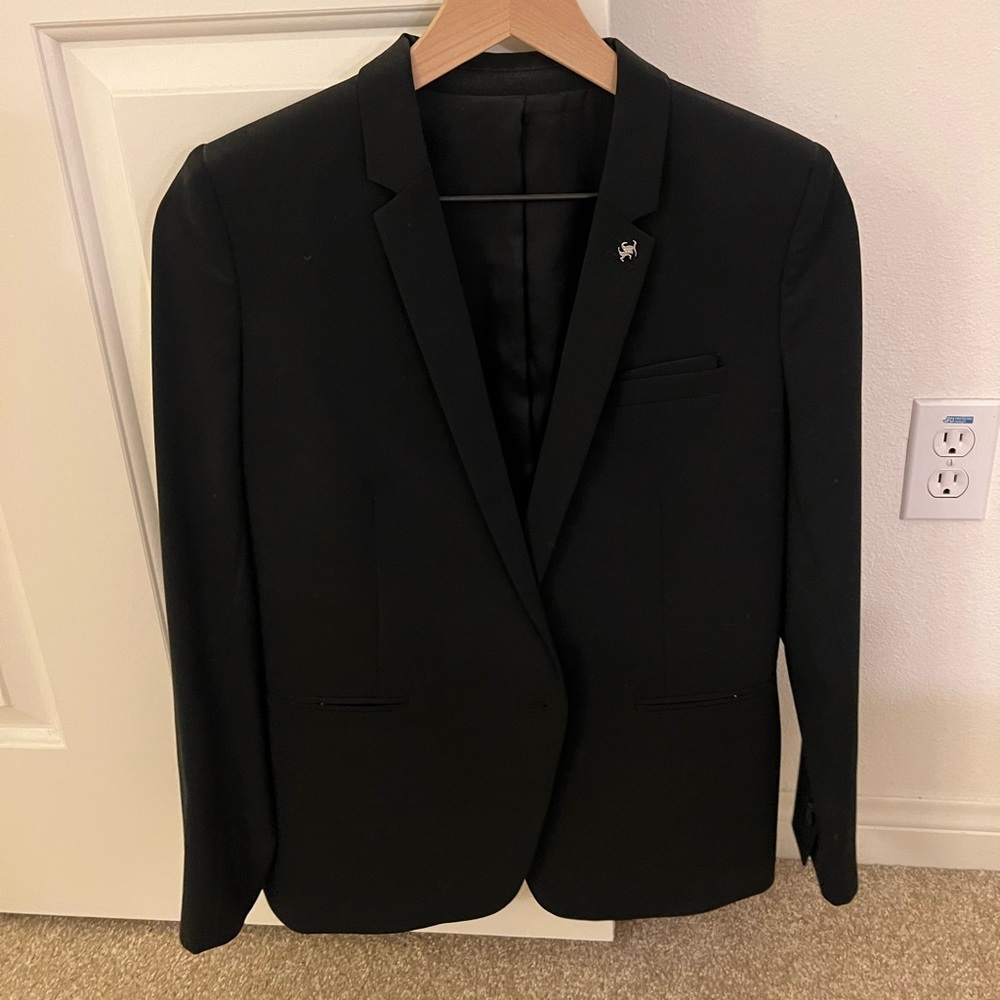 Kooples Black Blazer with Brand Pin